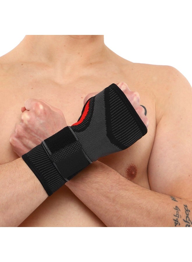SIBOTE Wrist Brace Support for Gym & Sports – Adjustable Compression Wrist Wrap for Weightlifting, Fitness Training, Workout, Cross Training & Daily Physical Activities – Comfortable, Durable Wrist Protection for Injury Prevention and Stability - Image 2
